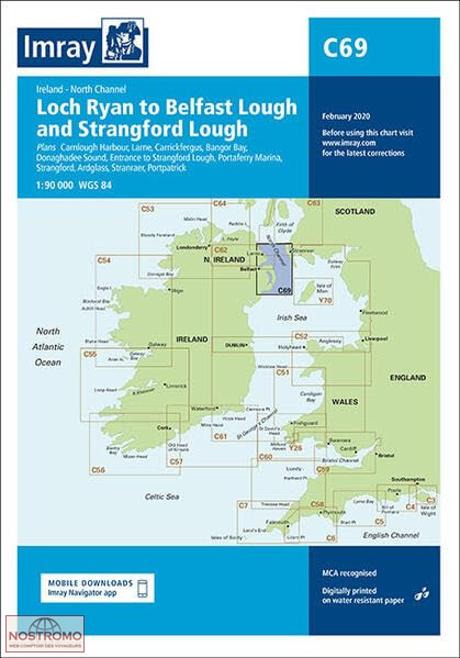 C69 LOCH RYAN TO  BELFAST LOUGH | carte marine Imray