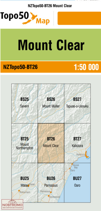 BT26 MOUNT CLEAR | carte topographique LINZ