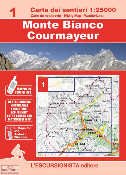 01 MONTE BIANCO - COURMAYEUR | l'Escursionista hiking map