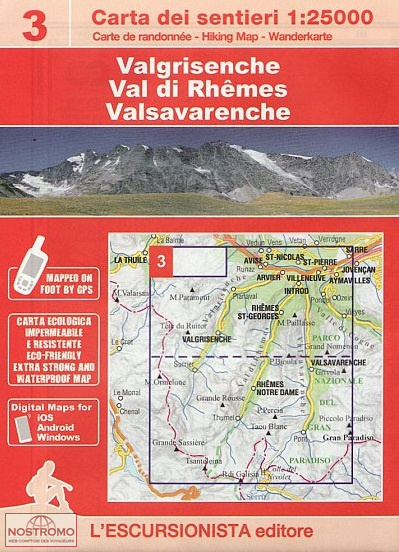 03 VALGRISENCHE - VAL DI RHÊMES - VALSAVARENCHE | l'Escursionista hiking map