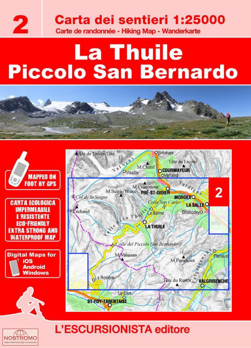 02 LA THUILE - PICCOLO SAN BERNARDO | l'Escursionista hiking map