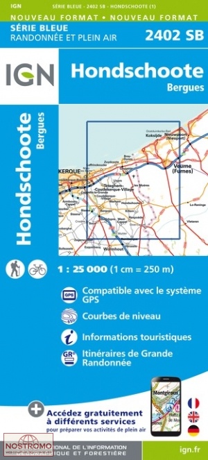2402SB HONDSCHOOTE | carte de randonnée IGN