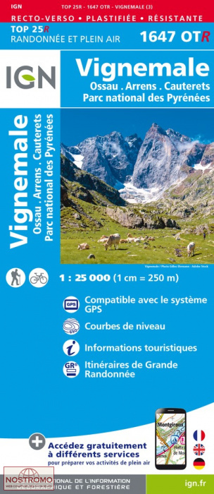 1647OTR VIGNEMALE | carte de randonnée IGN