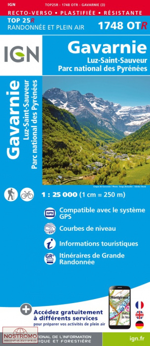 1748OTR GAVARNIE | carte de randonnée IGN