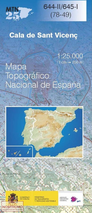 644-2/645-1 CALA DE SANT VICENÇ | carte topographique CNIG