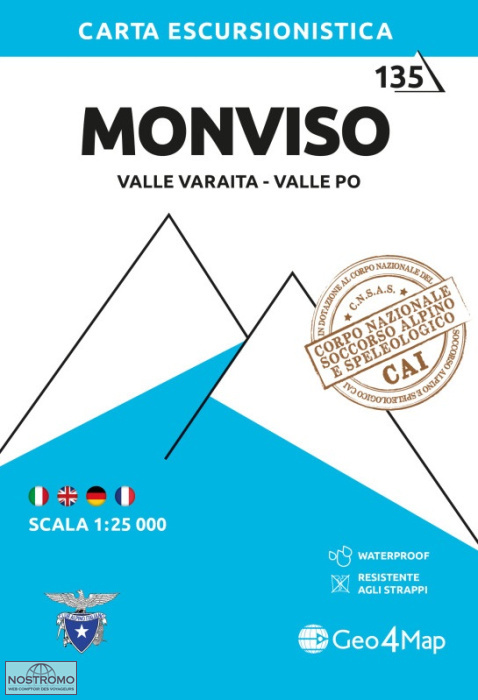 135 MONVISO | carte de randonnée Geo4map