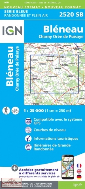 2520SB BLÉNEAU | carte de randonnée IGN