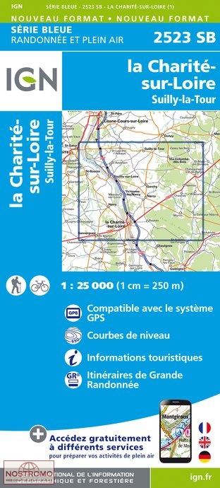 2523SB LA CHARITÉ-SUR-LOIRE | carte de randonnée IGN