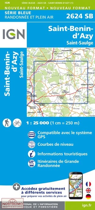 2624SB SAINT-BENIN-D'AZY | carte de randonnée IGN
