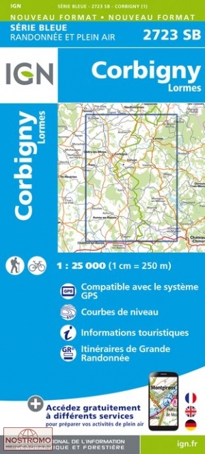 2723SB CORBIGNY - LORMES | carte de randonnée IGN