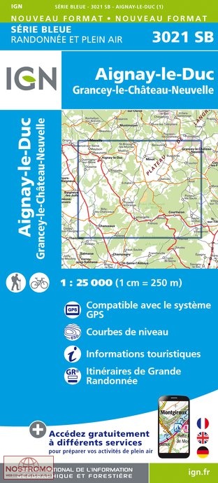 3021SB AIGNAY-LE-DUC | IGN hiking map