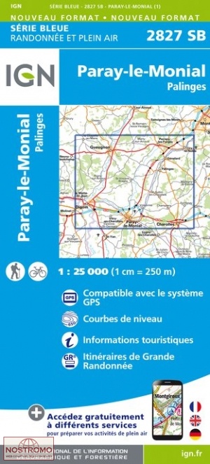 2827SB PARAY-LE-MONIAL | carte de randonnée IGN