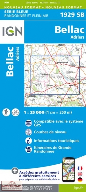 1929SB BELLAC - ADRIERS | IGN hiking map