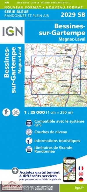 2029SB BESSINES-SUR-GARTEMPE | carte de randonnée IGN