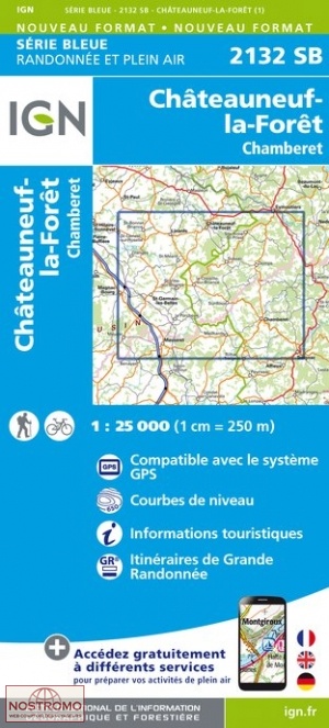 2132SB CHÂTEAUNEUF-LA-FORÊT | carte de randonnée IGN