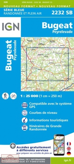 2232SB BUGEAT - PEYRELEVADE | carte de randonnée IGN