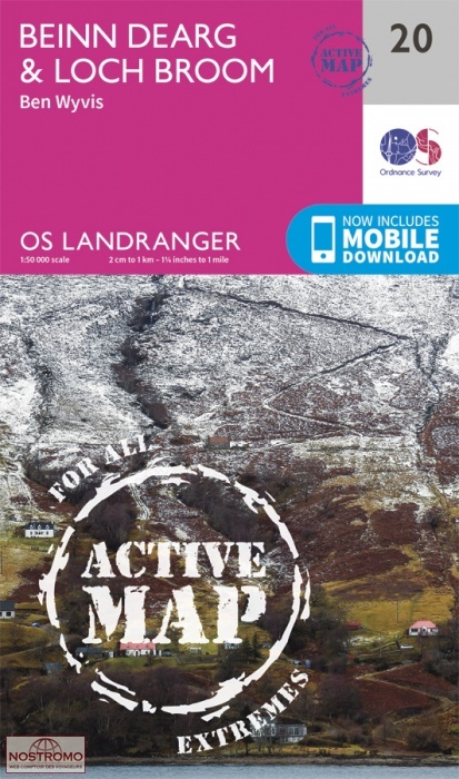020 BEINN DEARG & LOCH BROOM - BEN WYVIS | OS hiking map