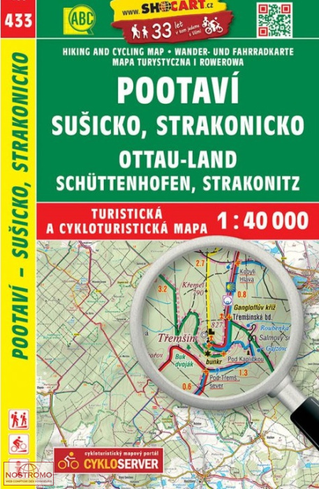 433 POOTAVÍ - SUŠICKO - STRAKONICKO | carte de randonnée Shocart