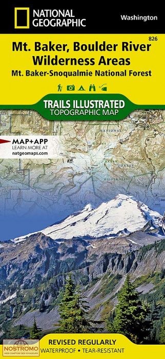 MOUNT BAKER & BOULDER RIVER | carte de randonnée National Geographic