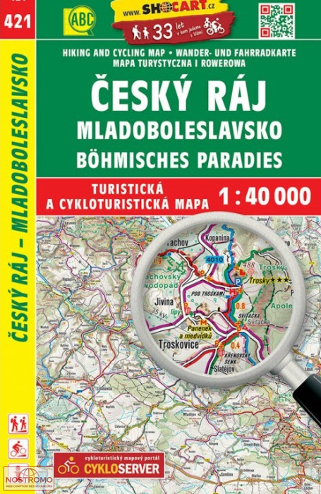 421 ČESKÝ RÁJ - MLADOBOLESLAVSKO | carte de randonnée Shocart
