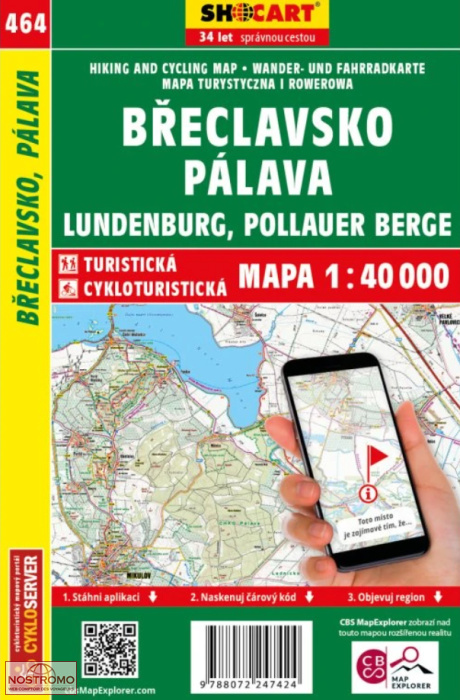 464 BŘECLAVSKO - PÁLAVA | carte de randonnée Shocart