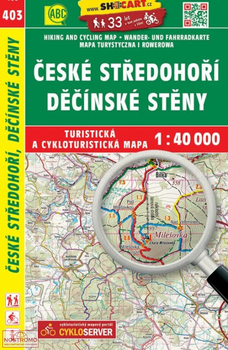 403 ČESKÉ STŘEDOHOŘÍ - DĚČÍNSKÉ STĚNY | carte de randonnée Shocart