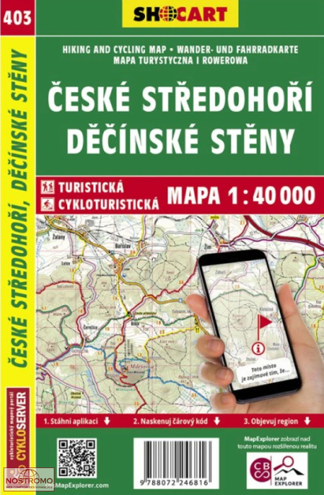 403 ČESKÉ STŘEDOHOŘÍ - DĚČÍNSKÉ STĚNY | carte de randonnée Shocart